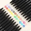 Watercolor Brush Pens 12/60//100/120PCS Dual Tip Brush Marker Pen Fine Liner Watercolor Art Markers For Coloring Drawing Painting sketching markers 231202