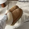 2023 Dames platform tazzlita hardhout suède slipper shearling gevoerde laarzen wollen harige manchet bont schoenen schapenvacht slide designer laarsjes australië snowboot