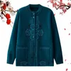 Femmes tricots vieille dame vêtements chinois tricot Cardigan pull veste 2023 automne grand-mère mince à manches longues poche tricot manteau hauts