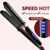 Hårrätare 2 i 1 Flat Iron Hair Starten Ceramic Hair Curler Rakande curlingjärn för våt torr snabb uppvärmning Hårstylingverktyg 231201