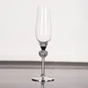 Bicchieri da vino 2 pezzi Set di bicchieri da champagne per matrimoni Cuori Argento Tostatura Flauto Calice Amante delle feste Anniversario Regalo di San Valentino