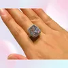 Anel de diamante de 8ct de luxo 14k jóias brancas de ouro moissanite noivado de noiva anéis de casamento para mulheres acessórios para festas de noiva LJ23462202