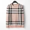 Designer Men Womens Sweater Mens Fashion Plaid Jacquard Pullover Sweaters Couples Round Neck Knit Wear Clothing Size S-XL