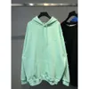 Högutgåva Autumn and Winter New Luxury Fashion B Hem Front and Back Brodery Mint Green Men's and Women's Hoodie