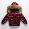 Manteau d'hiver doudoune pour fille vraie fourrure imperméable brillant épaissir chaud garçon vêtements de sortie d'hiver manteau 1-8 ans enfants Parka tenue 231202