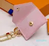 Lettre Designer unisexe portefeuille porte-clés porte-clés mode sac à main pendentif voiture chaîne charme rose fleur Mini sac bibelot