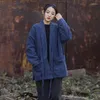 Women's Trench Coats Johnature Women Vintage Bandage Parkas V-Neck Long Sleeve Solid Color Linen Plus Cotton Warm Clothes 2023 Winter