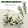 Flores decorativas 10pcs Christmas Pines ramifica as agulhas de plantas artificiais para acessórios de grinaldas DIY Noel Plant Garden Decor