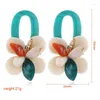 Boucles d'oreilles en acrylique à géométrie exagérée, rétro, coquillages multicouches, fleur de corail pour femmes, bijoux à la mode, 2023