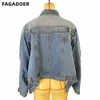 Vestes Femmes Fagadoer Bleu Vintage Mode Y2K Denim Manteau Turndown Collier à manches longues Slim Crop Top Automne Lady Cowboy Assorti Veste 231201