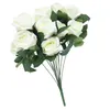 Decorative Flowers Artificial Roses With Long Stem Simulated Silk Real Looking Fake Bouquet For Valentine's Day Party Wedding Decor