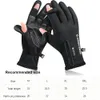 Sports Gloves Waterproof Winter Fishing 2 Finger Flip Windproof Women Men Velvet Warm Protection Fish Angling 231202