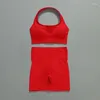 Ensembles actifs SVEIC Fitness ensemble de Yoga sans couture Shorts haut court femmes 2 pièces vêtements de sport taille haute soutien-gorge de sport costumes entraînement en cours d'exécution vêtements de sport