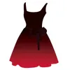 Casual jurken Dames Halloween Bloedige print Feest Sexy mouwloze korte jurk met ronde hals Midi