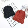 Beanie/Kafatası Kapakları Tıknaz çizgili Beanies şapkalar kış kadın kız kalın sıcak yumuşak kadife örgü şapkalar c kıvırcık kafatası kayak sportl231202