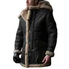 Peles masculinos europeus integrados de pele grossa casaca de pele falsa masculina casacos com capuz s-5xl