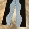 Jeans pour femmes 2023 Automne Été Arrivées Bleu Denim Patchwork Pantalon Long Coton Stretch Pleine Longueur Pantalon Streetwear 231201