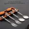 Servis uppsättningar 1-4 st Fruit Fork Modern enkelhet Dessert Cake Tools Återanvändbart bestickssked Set Portable Kitchen Students Table Provis