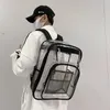 バックパック透明な女性防水大容量PVCスクールバッグ男性ファッション旅行スポーツバックパック学生クリア