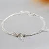 2016 년 전체 여성 925-Sterling-Silver Anklet Leaf Ankle Bracelet Bead Bead Anklets for Fashion Foot Jewelry New Body Chains3011