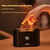 Parfymfuktare Ultraljudsluftfuktare med LED -belysning Simulering Färgglad Flame Fragrance Machine