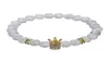 Imperial Micro Pave Cubic Zircon Crown Charm Armband Men Womens White Crack Flowers Stone Pärlor Armbandsmycken1534158