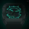 ساعة Wristwatches Bruboses-Men's Mechanical Watch مع الياقوت Crystal 316L الفولاذ المقاوم للصدأ الفولاذ المقاوم للصدأ