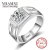 Yhamni Fashion Real 925 Sterling Silver Ehering für Frauen Männer 1 CT CZ Diamond Verlobungsring Schmuck MJZ009267W