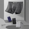 Underpants 4Pcs Mens Underwear Soft Breathable Pure Cotton Trunks Boxer Briefs Short Leg Mid Waist Print Flat Corner Pants