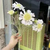 Flores decorativas Flor de escabiosa artificial de una sola rama imitación de plástico falso arreglo de sala de estar decoración de boda 2023