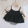 Conjuntos de roupas Melario Primavera Bebê Xadrez Dungaree Vestido Terno Bebê One-Peça Romper Rastejando Roupas Irmã Terno Menina Roupas Bebê Meninas Vestidos L231202