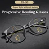 Mavi Işık Engelleme Gözlükleri Ultralight TR90 Çoklu Fokal İlerici Okuma Gözlükleri Erkek Kadın Anti Blue Ray Presbyopic Glasses Yuvarlak Gözlük 231201