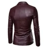 Men's Jackets Faux Leather Jacket Fashionable Suit Coat Lapel Style Long Sleeve Business With Pockets For Windproof