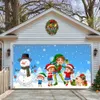 Tapeçarias Natal Elk Tapeçaria Dos Desenhos Animados Ornamento de Natal Garagem Porta Fundo Decoração de Parede Pendurado Ano Presente Pendurado na Parede 231201