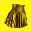 Saias primavera outono mulheres preto falso couro cintura alta clube plissado uma linha cor sólida mini saias curtas drop entrega vestuário dhdja