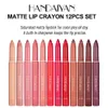 Lápis labial 1 ~ 7pcs 12 cores fosco à prova d'água veludo batom lápis sexy vermelho marrom pigmentos maquiagem longa duração profissional 231201