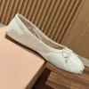 Wommen Flat Sandals Luxury Paris Ballet Professional Dance Shoes Cowhide Letter Bow Ballet Pink Black Flat Diamond Boat Shoe Bowknot Grunt Mouth Single Shoe