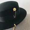 Sombreros de ala ancha cubo Fibonacci Fedora sombrero retro lana fieltro mujeres europea punk cadena novedad plana top hombres gorra calle moda salvaje tendencia 231202