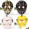 Party Masks Wholesale Masquerade Jason Voorhees Mask Friday den 13: e skräckfilmen Hockey Scary Halloween Costume Cosplay Plastic Dro DHCVW