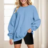 Women's Hoodies Womens Jumper Oversized Sweatshirt Autumn And Winter Loose Top Solid Color Dropped Shoulder Outdoor All-Match Pullover