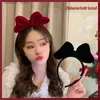 إكسسوارات شعر أغطية الرأس Super Velvet Bow Women Women Haoop Rubber Strings Ly Girls Bowknot Hair Clip Wairwear Fashion La Hair Accessory Q231204