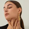 Pendientes colgantes Minar, perla de imitación única, Coral para mujer, pendiente largo de acero inoxidable chapado en oro de 18 quilates, joyería informal