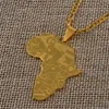 Anniyo Silver Color gold Color Africa Map with Flag Pendant Chain Necklaces African Maps Jewelry for Women Men #035321p260e