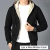 Erkek ceketleri moda giyim fermuar üstleri uzun kollu cepler erkek kış ceket ekstra sıcak açık spor kapüşonlu katı katı yapısal polar