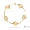 Designer Jewelrys Van Clover Bracciale Charm moda classico 4 braccialetti quadrifoglio Vintage oro per donna festa sposa fidanzamento amante regalo gioielli all'ingrosso