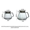 Potes de café Nubecom 400600ml Chaleira de chá transparente Potenciômetro octogonal Reutilizável Bule de vidro Coffeeware sem copo de filtro 231201