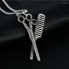 Pendant Necklaces 2023 Scissors Comb Titanium Steel Personality Punk Necklace Vintage Trendy Men Stainless