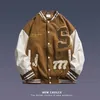 Herenjassen Letterborduurwerk Bomberjacks Heren Dames Streetwear Baseball Varsity Jacket Lente Los Causaal Patchwork Collegejassen Unisex 231201