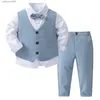 Giyim Setleri Erkekler Takım Stexeman Smokin Bow Tie Gömlek Takım Pantolon 4 PCS Chic Toddler Bebek Giysileri Beyefendi Doğum Günü için Kıyafet 231202