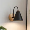 Vägglampa nordiskt trä sconce ljus fixtur för sovrum sovrum vardagsrum belysning armatur inomhus trä dekoration modern